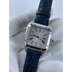 (준비완료/특급배송)NO.2175/AF공장 산토스31MM 실버다이얼 블루악어가죽스트랩