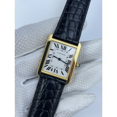 (준비완료/특급배송)NO.2839/K11공장 까르띠에 탱크솔로 27MM 가죽 옐로우골드