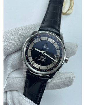 (준비완료/특급배송)NO.3571/VS공장 오메가 드빌 아워비전 41MM 스탤 블랙앤실버다이얼 악어가죽