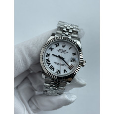 (준비완료/특급배송)NO.3605/롤렉스 데이저스트 31mm 여성용 시계 화이트 로만다이얼 플루티드 베젤 쥬빌레 밴드 (QP공장)